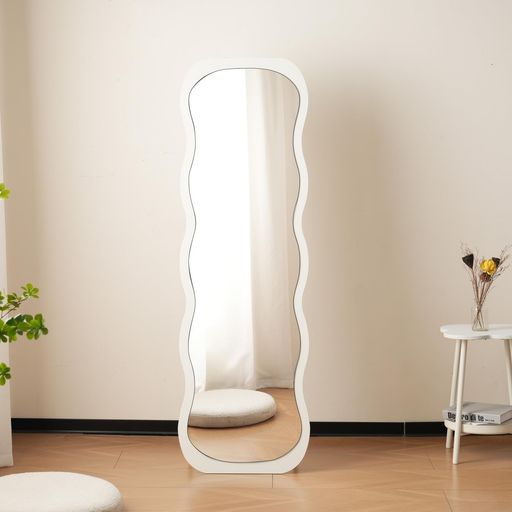 オーエスジェイ(OSJ)全身鏡波形状姿見鏡北欧スタンドミラー壁掛けミラー立てかけ姿見鏡ミラーおしゃれ..