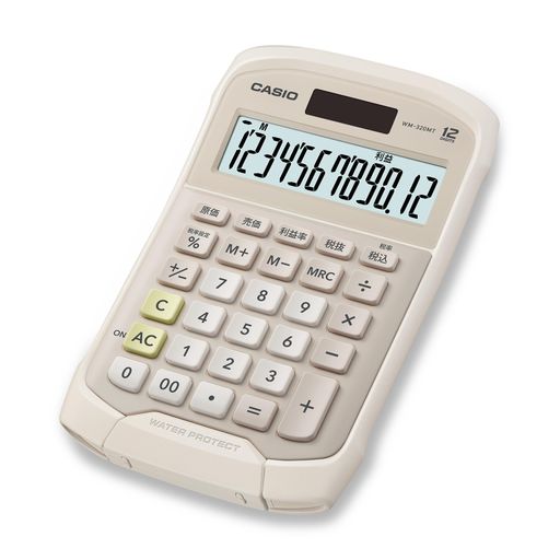 Rakuten - カシオ防水・防塵電卓ベージュミニジャストタイプ12桁WM-320MT-BE-N