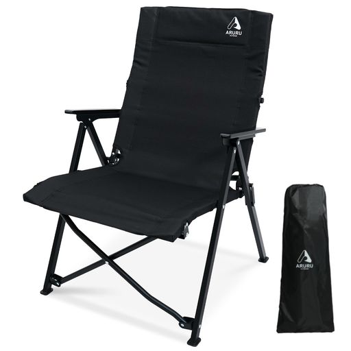 Chairs - キャンプチェア折りたたみアウトドア600D生地軽量コンパクト収納耐荷重100kg【ブラック】