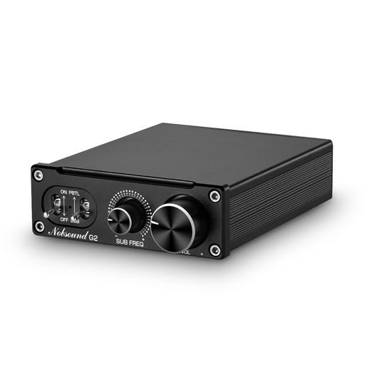 デジタルパワーアンプの小型化: Nobsound G2は、100Wの強力な出力とデジタルパワーアンプのコンパクトなサイズを兼ね備えたサブウーファーアンプです。 高機能性と柔軟な使用: ワーキングモードスイッチにより、サブウーファーアンプとしてだけでなく、フル周波数アンプとして使用し、チャンネル間の相互干渉を抑えることができます。 高質なサウンド: Texas Instruments TPA3116チップとNE5532オペアンプを搭載し、100Wx 1 @4Ωの強力な出力で、家庭用のパッシブスピーカーやサブウーファーを駆動し、HiFiリスニング体験を提供します。 優れた設計と保護機能: 内蔵スピーカー保護回路と頑丈なアルミニウムシャーシが長時間使用をサポートし、サブウーファー用の内蔵低域フィルターでサブ周波数をコントロールします。 幅広い周波数対応と調整機能: 低音のカットオフ周波数の調整範囲は40-300Hzで、全周波数レスポンスは20Hz~20kHz(プラスマイナス3dB)をカバーし、THDは出力1Wで0.03%の低値を誇ります。