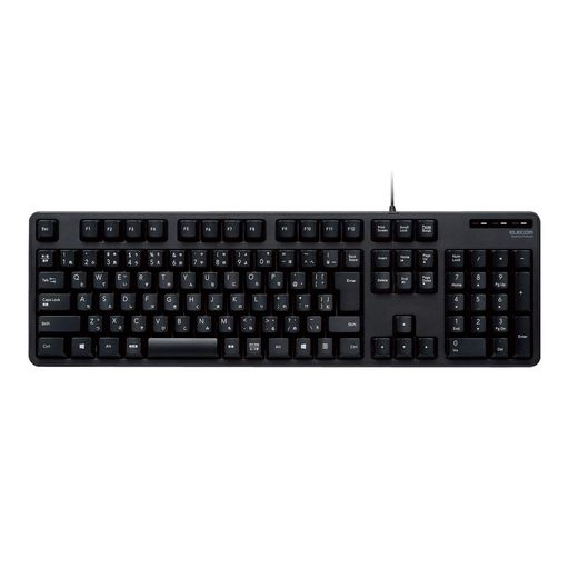 乐天商城 - エレコムキーボード有線メンブレンフルキーボードブラックTK-FCM104XBK