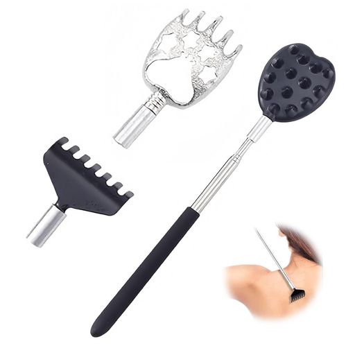 EsiFare孫の手伸縮3IN1携帯便利背中かき棒マジックハンド介護用背中ツボ押し携帯用孫の手背中マ.ッサージブラシ伸びる孫の手かゆみ解消便利グッズ敬老の日持ち運び便利プレゼント背中に…