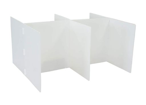 プラダンのヤマコー卓上簡易プラダンパーテーション4人用白色厚み5mm横1200mmx奥行750mmx高さ590mm