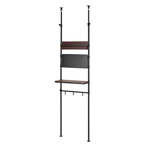 ドウシシャルミナスノワール突っ張りラックつっぱり棚幅60壁面収納ウォールラック簡単取付段差対応有孔..