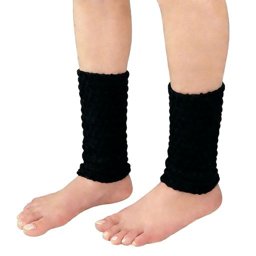 [Nippaws]レッグウォーマー足首ウォーマー内側シルク外側コットンの二重編み足首温める冷えとり冷え対策寝る時用就寝用冬用(ブラックFreesize)の商品画像