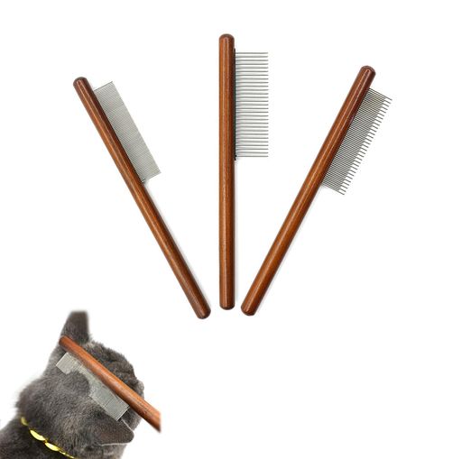 乐天商城 - [LUYING]ペットブラシ猫犬ブラシ木製ハンドルブラシ蚤取りコーム余分な浮き毛を除去する犬猫兼用長毛猫・短毛猫・小型・中型犬・毛のついたペットすべて使用可能(3点セット)