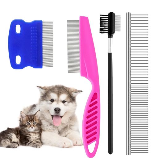 保养用品 - ペットコーム4本セットペットくし犬猫クシノミ取り櫛トリミンググルーミング抜け毛取りコーム肌にやさしい痒み止めペット美容ブラシペット用