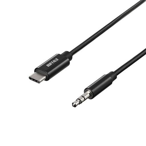 バッファロー AUX ケーブル USB Type C to 3.5mm オーディオ 変換 ハイレゾ 対応 DAC搭載 BSMPC3515BK