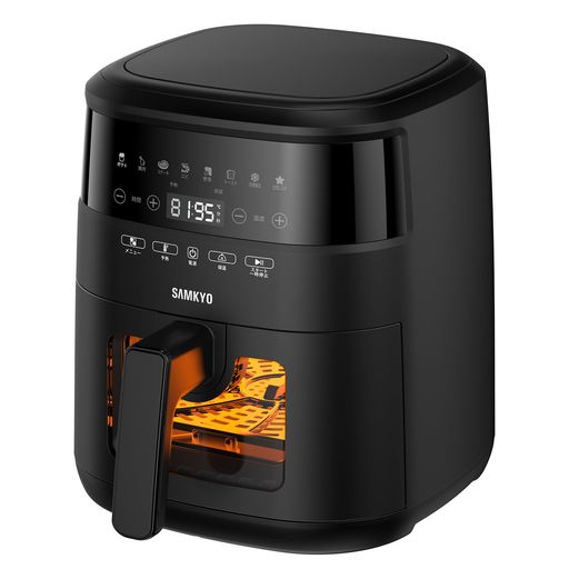 SAMKYO ノンフライヤー 4.2L 可視窓 大容量 1-4人用 エアフライヤー タッチパネル ...