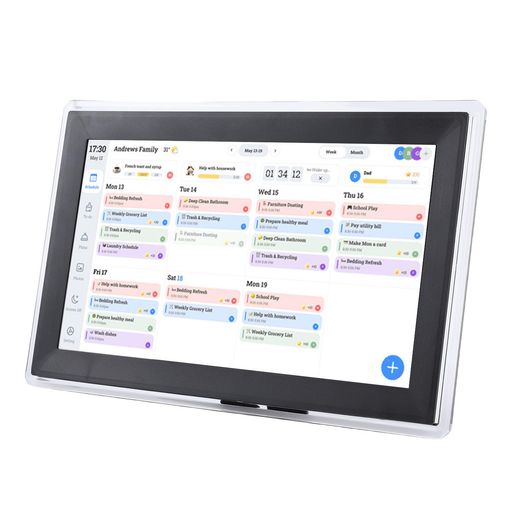 Yanmis15.6インチスマートデジタルカレンダーと雑用チャート、2+32gスマートタッチスクリーンインタラクティブディスプレイ、家族のスケジュール用WiFiウォールプランナー、クラウドフォ…
