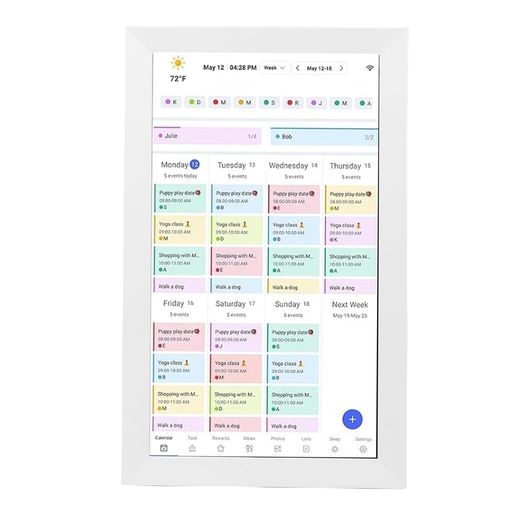 Acogedor15.6インチデジタルカレンダー雑用表、家族スケジュール用スマートタッチスクリーンインタラクティブディスプレイ、壁掛け&デスクマウント、APPコントロール(White)