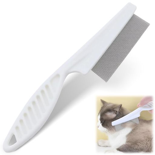 Care Supplies - TANGRUl【ペットコームノミ取り櫛犬猫コームブラシ18cm】猫くし犬くしステンレス製丸い先端抜け毛クリーナー長毛対応猫ブラシ猫ノミ駆除用長毛用グルーミング用犬コーム掛け穴付きハン…