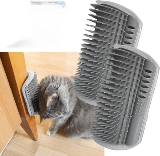 Care Supplies - 猫セルフグルーマー壁取り付け式ブラシ猫おもちゃ抜け毛取りマッサージグルーミング毛玉対策ペットケア便利グッズ2個セット