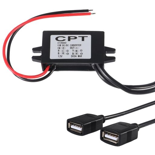 樂天商城 - DIANN12Vto5V3A15WBuckConverterModule-DualUSBFemaleDCPowerAdapter-CarPowerConverter