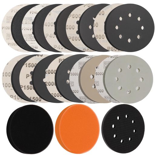 MORLARCO ランダムサンダー ペーパー 125mm 耐水ペーパー 120~5000番 50枚入セット サンダー ペーパー マジック式 8穴 サンディングペーパー 丸型 サンディングディスク 電動サンダー用 サンドペ…