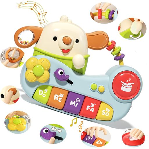 Musical Instruments - KeyAngel9in1赤ちゃんおもちゃ知育玩具多機能ピアノおもちゃ15曲の音楽と10種類ドラム音5種類動物の音など色々効果音指先遊び発育(回す、転がす、押す、叩く、振る)早期開発聴覚発達指先…