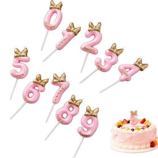 キャンドル ピンク バースデーキャンドル 女の子 ハッピーバースデー ケーキトッパ...