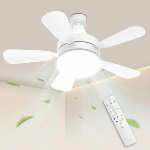 樂天商城 - 【節電・目に優しい】TENKOO&YOUシーリングファンライト小型6~8畳28W3000lmE26口金正逆回転扇風機ledファン付き照明天井ライト5枚羽根DCモーター静音調光調色タイマー取付簡単工事不要軽量空…