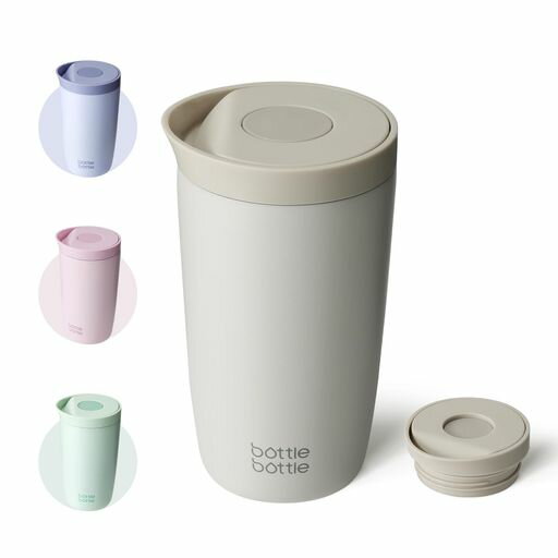 樂天商城 - BOTTLEBOTTLEタンブラー350mlワンタッチ開閉漏れ防止真空断熱サーモマグコーヒーお茶用保温保冷ステンレス製携帯マグボトルグレー