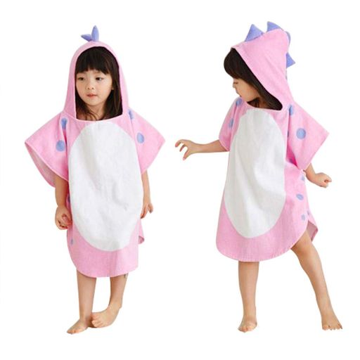 乐天商城 - [Scorpiuse1_jp]子ども用バスローブポンチョマントバスタオルフード付きお風呂出産祝い贈り物にも(ピンク)