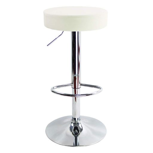 Stand Chairs - KKTONER回転昇降バースツール高さ調節可能PUレザーフットレスト付き丸椅子ホームキッチンカウンターチェア回転椅子Mサイズホワイト(白)