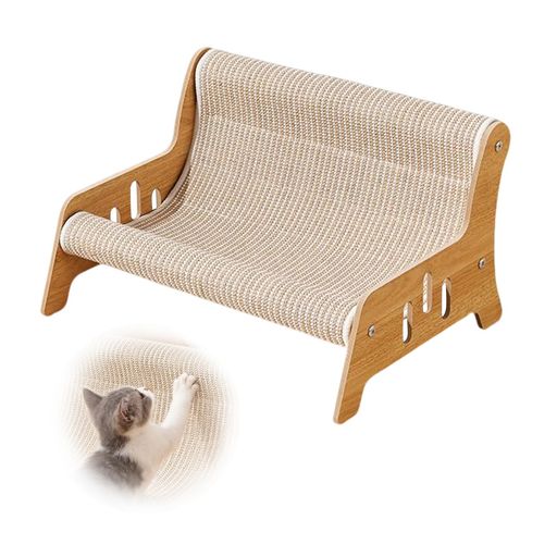 猫ベッドペットソファー猫ソファ麻布タイプネコハンモック猫爪研ぎ寝床木製...(4.0)