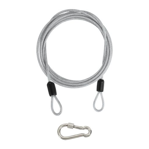 Cable Lock （Key） - PATIKILセキュリティケーブル8ftx1/8インチ(3mm)二重ループ付き編みステンレス鋼製安全ワイヤーロープ自転車ロックケーブル透明
