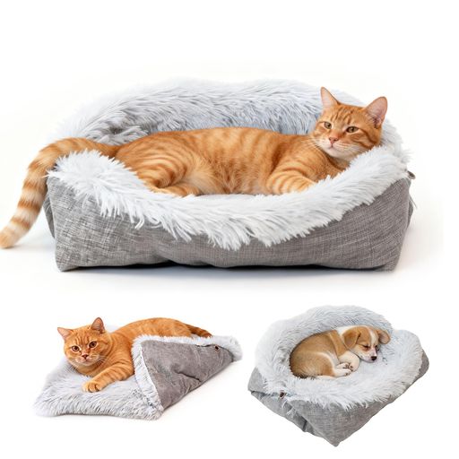 睡眠 1枚で2WAY、猫の気分で使い分け。 【保温防寒・深眠サポート】このペットベッドは、高密度で弾力性に優れたクッション材を採用しています。体重を分散させて関節への負担を軽減し、ぐっすりと深い眠りをサポート。犬・猫でも安心して快適に休むことができます。 【2WAY切替可能タイプ】周囲の縁を倒せば、平らなマットレスとして使用可能。このペットベッドは、折りたためば収納時に非常にコンパクトになり、使用時は広々とした休息スペースに。お出かけ先での仮眠垫としても便利です。 【耐久性に優れた素材】底面には滑り止め加工を施し、ペットの動きでベッドがすべるのを防ぎます。ペットの引っ掻きにも強く、長期間使用しても型崩れしにくい耐久性を実現しています。 【包み込むような安心感】囲まれたボルスター型のペットベッドです。この設計が、ペットに「包み込まれるような」安心感を与え、心理的な落ち着きを提供します。また、体を丸めて眠る習性に合わせ、体温を逃がさず暖かく保ちます。 【商品仕様】サイズ:M-61X51CM、L-70X60CM。愛犬や愛猫のサイズに合わせて最適なモデルをお選びいただけます。