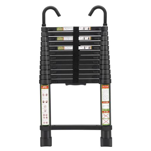 RIKADE伸縮はしご耐荷重150kg軽量持ち運びやすい折り畳み伸縮梯子多機能アルミはしご自動ロックスライ..