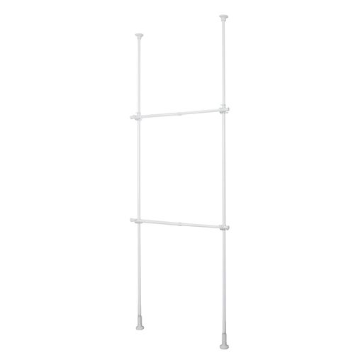 HEIANSHINDOつっぱりハンガーラック2段壁面収納伸縮ホワイト幅56~95cm高さ200-275cmTNP-3平安伸銅工業