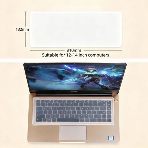 TORMENノートパソコン用キーボードカバーシリコン製スキン(31x13cm)12〜14インチ対応防水防塵極薄タイピングガード透明2枚セット