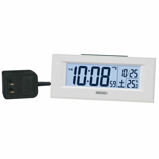 Narumi - セイコークロック(SeikoClock)置時計目覚まし時計電波白デジタルLEDバックライト64x154x39mmDL218W