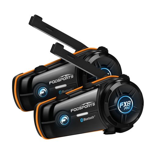 FODSPORTSバイクインカムFX8PRO音楽ながら通話10人同時通話アプリ対応デュアルチップ音質向上通信自動復帰三重ノイズキャンセルワンタッチ全部接続音楽共有FM搭載3段階音質調整他インカム…