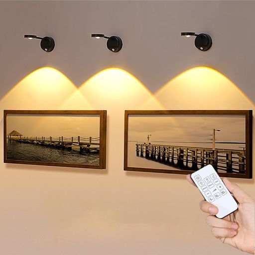 LADWOKFI 間接照明 おしゃれ 3色 人感 センサーライト led スポットライト 室内 2200mAh USB充電式 調光可能 センサー照明 リモコン付き 壁掛け工事不要 ブラケットライト ウォールランプ 装飾ラ…