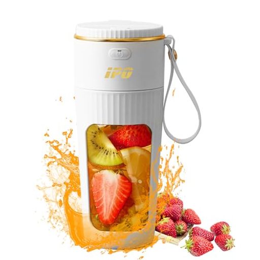 IPOジューサーミキサーポータブル340mL1人用氷も砕ける軽量充電式そのまま飲める持ち運び小型スムージー野菜果物ジュースコードレスコンパクトフルーツ10枚刃離乳食ブレンダーシェイク…