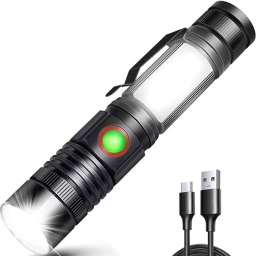 REHKITTZ 充電式LED懐中電灯、2000ルーメン、超高輝度