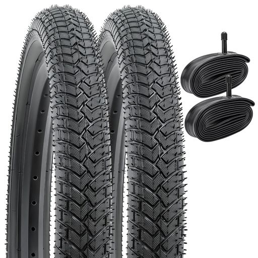 YUNSCM 2本セット,16 2.125 タイヤ,16X2.125 57-305 自転車タイヤ + チューブ 米式バルブ32MM,適用 16インチ 2.125 子供用自転車、ロードバイク,Y-125
