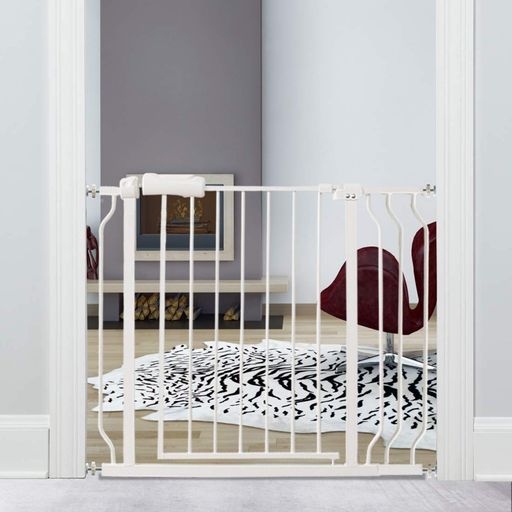 (FairyBaby)ベビーゲート取付幅86-98cm高さ78cm階段上突っ張り式オートクローズ機能扉開閉式赤ちゃんゲートバリアフリー柵拡張付きホワイト