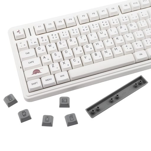 131キー日没テーマPBTキーキャップXDA輪郭熱昇華キーキャップセットCherry/GatronMXスイッチメカニカルキーボード(ホワイトグレー)に適用