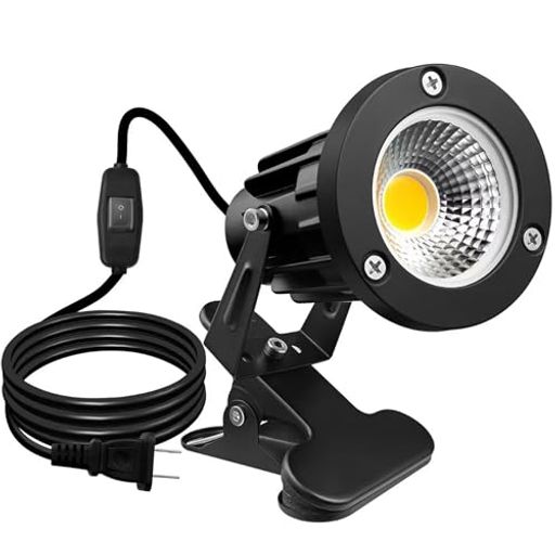 LEDクリップライト小型防雨防水型スポットライト屋外10W100W形相当コード長3m中間スイッチ付防水看板照明看板用黒板用照明看板用ライト屋外用【PSE認証】(3000K1個セット)