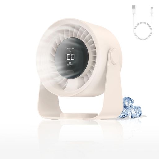 サーキュレーター卓上扇風機静音小型USB扇風機4000mAhバッテリー内蔵7枚羽根100段階風量調節約12H連続..