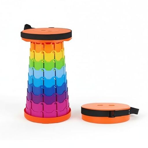 【1秒開閉でき・携帯便利】この携帯椅子の設置は脚を伸ばして広げるだけで簡単です。重量は約0.96kgだけで超軽量アウトドア用品で、伸縮の構造なので一瞬で組み立て完了、子供や女性の方にでも楽にセットできます。収納時の高さは6cmだけで、持ち運びやすいタイプのコンパクトチェアです。 【使いやすさ、自由に高度調節】弊社扱ってる折りたたみチェアは伸縮式のチェアで、一秒だけで完全開閉できだけでなく、その高さは6~45cmの間で伸縮自在に調整できます。胡坐チェアから、ハイチェアまで、さまざまな場合でのそれぞれの需要によって使い方が多様な簡易椅子です。各年齢層に適しています。たたむと高さ6cm、直径25cmの円盤状になるので、座心地も快適! 【波紋状・超耐荷重150KG】当店のキャンプ椅子は優秀な耐重性優れのプラスチックが利用されて軽量で安定感あり、体重をがっちり支える耐荷重150kgの高耐荷重伸縮チェアです。丈夫なので、体重が気になる方も安心して使用可能です。波紋状のデザインと明るい色彩があるため、誰からも愛されるおしゃれな携帯いすです。