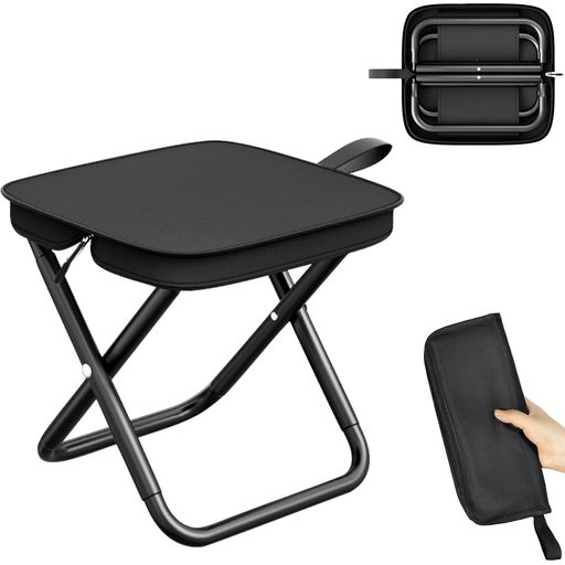 【本体&amp;収納一体型チェア】最新型折りたたみ椅子は、革新的な本体と収納一体型デザインを設計しされ、片付けも瞬時で終わる収納ケースと一体型タイプの折りたたみチェアです。フレーム部分を引っ張って折りたたむだけで座面の裏面に収納でき、スペースがとれなく、収納袋紛失の心配もいりません。 【超軽量&amp;コンパクト設計】僅か310gの重さは水筒より軽いです。フレーム部分は6013アルミ素材でできており、軽いながら耐荷重は85kgに達しています。持ち手も付きますので、持ち運びに楽々、コンパクトで折りたたみ傘のように使えて便利です。 【高耐荷重で安定感抜群】頑丈なアルミ合金フレームを採用し、耐荷重90KGを実現。軽量ながらも抜群の安定感を提供します.座面には高品質な600Dオックスフォード布を使用し、耐摩耗性・耐引裂性に優れ、長時間の屋外使用にも対応。どんな環境でも快適にお使いいただけます。 【1秒簡単使用・幅広いシーンに対応】サット開いてすぐに使えるとても便利なアウトドアチェア。1秒で素早く折りたたみまたは展開できます。