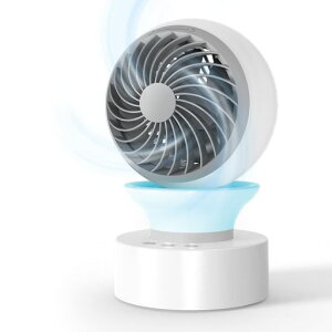 【2025新版】扇風機自動首振り卓上扇風機サーキュレーター1台2役USB充電式静音風量3段階調節6畳上下左右調整可小型省エネ5枚羽根パワフル送風空気循環コードレスせんぷうきLED雰囲気ライ…