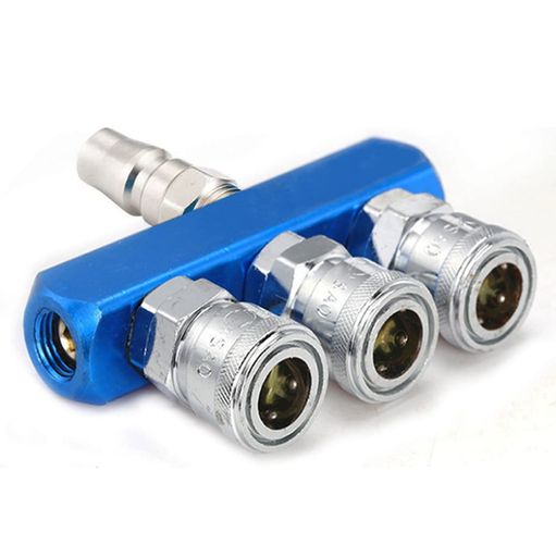 YFFSFDCエアーカプラーソケット3連分岐ワンタッチ型接続ソケット汎用エアコンプレッサーカプラー