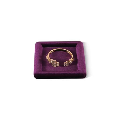 Dansmiy復元性ベルベット素材リング・イヤリング・ブレスレット・ネックレス用ディスプレイトレイ、ジュエリーショップ販売用首飾り・腕輪・耳飾り・宝飾展示盤(パプル)