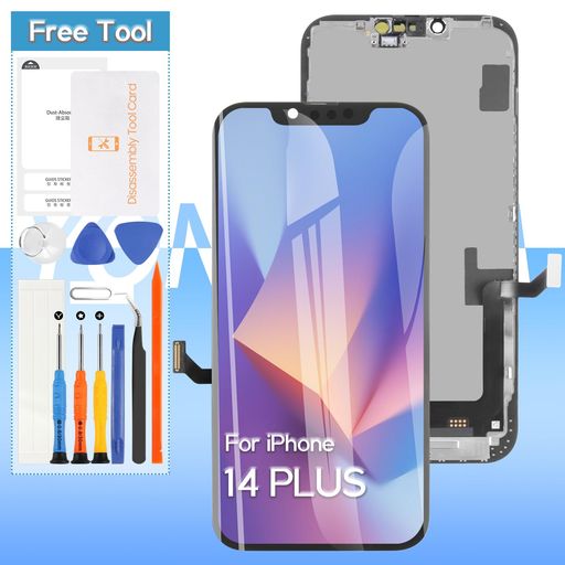 (Incell)A-MIND For iPhone 14 plus 液晶パネル 画面交換修理用 タッチパネルセット 6.7 インチ 液晶パネル ガラス スクリーン修理パーツ デジタイザ 修理工具セット付き+保護フィルム+防水シール付き