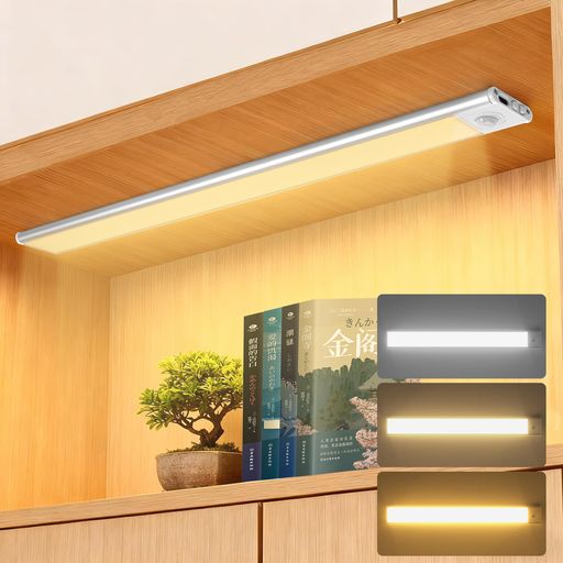 楽天クリエイトラボCHAMCHOI人感センサーライト室内led充電式30cm超薄マグネットじんかんせんさーledライトバーType-C充電2200mAh3000K-6000K三色温無段階調光キッチン照明足元灯取付簡単配線工事不要