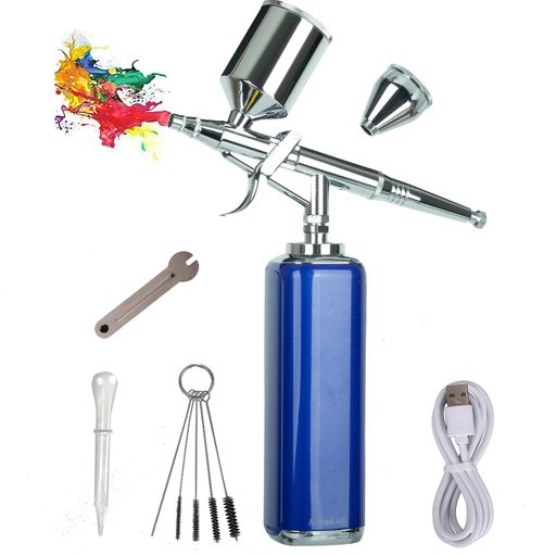 YRHOT充電式エアブラシコードレスエアブラシコンプレッサー付き口径0.3mmダブルアクション圧力調節可能..