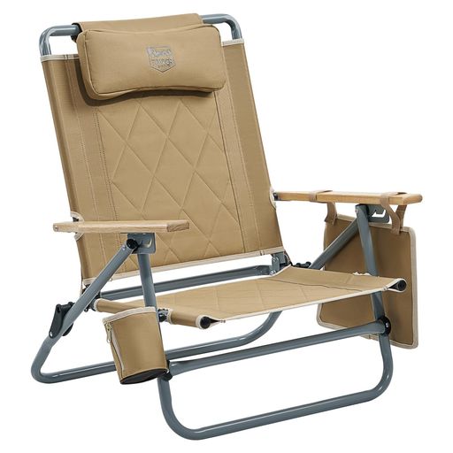 TIMBERRIDGEアウトドアチェア折りたたみ椅子3段リクライニング焚き火チェア難燃ローチェア携帯椅子耐荷..